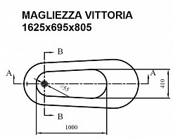 Magliezza Акриловая ванна на лапах Vittoria (162.5х69,5) ножки золото – фотография-3